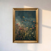 "Deep Green" Floral Framed Canvas Print