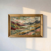 Abstract Landscape and Mountains Framed Canvas Print