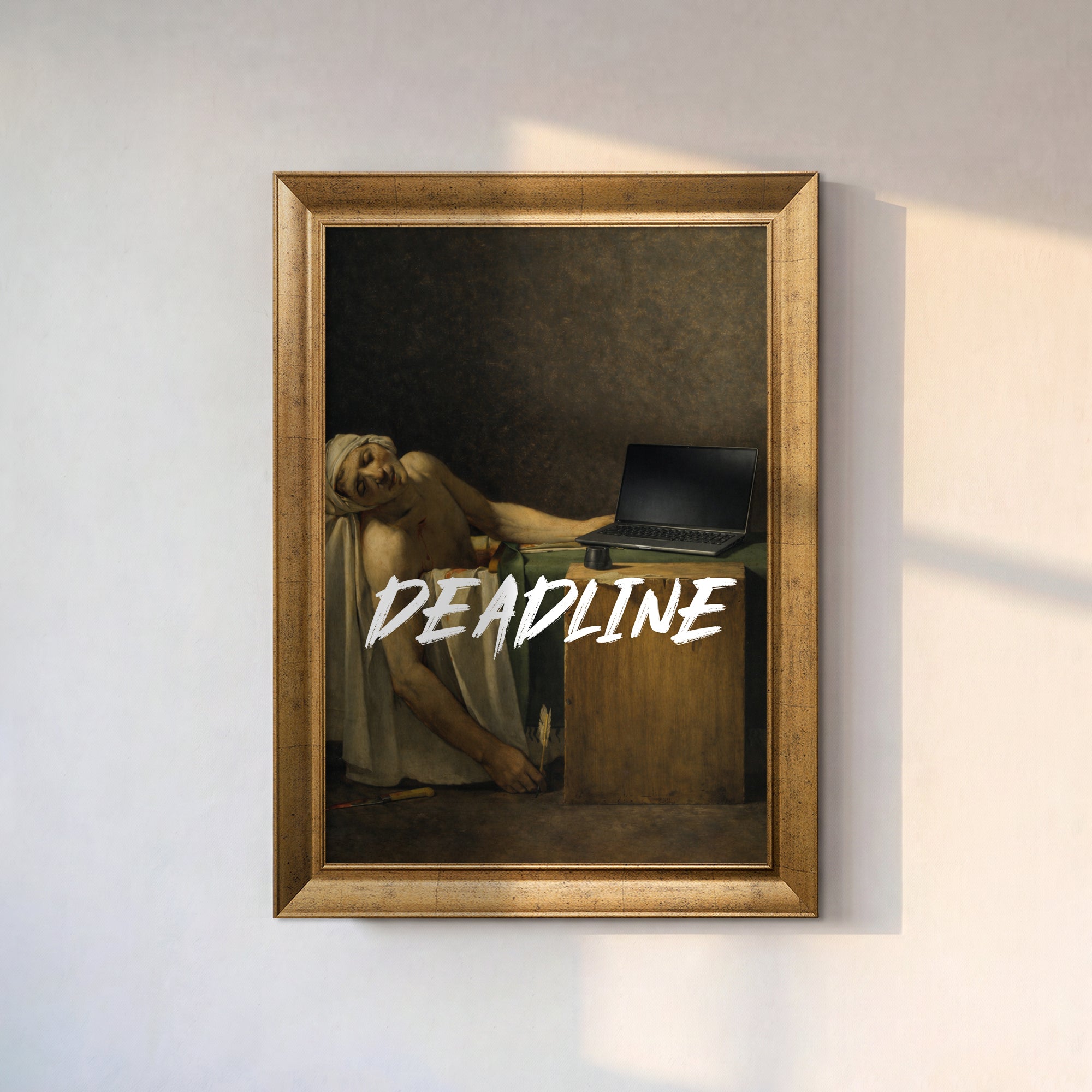 "DEADLINE" The Death of Marat Framed Canvas Print