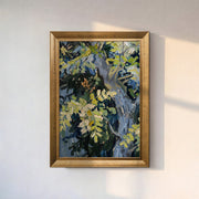 Abstract Forest Canvas Wall Art – Textured Green and Blue Botanical Painting