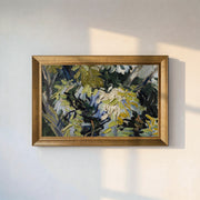 Abstract Forest Canvas Wall Art – Textured Green and Blue Botanical Painting