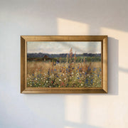 "Flowers Landscape" Floral Framed Canvas Print