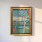Japanese Cherry Blossom and Mount Fuji Canvas Wall Art – Vintage Ukiyo-e Landscape Print