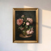 "Pinky Rose" Floral Framed Canvas Print
