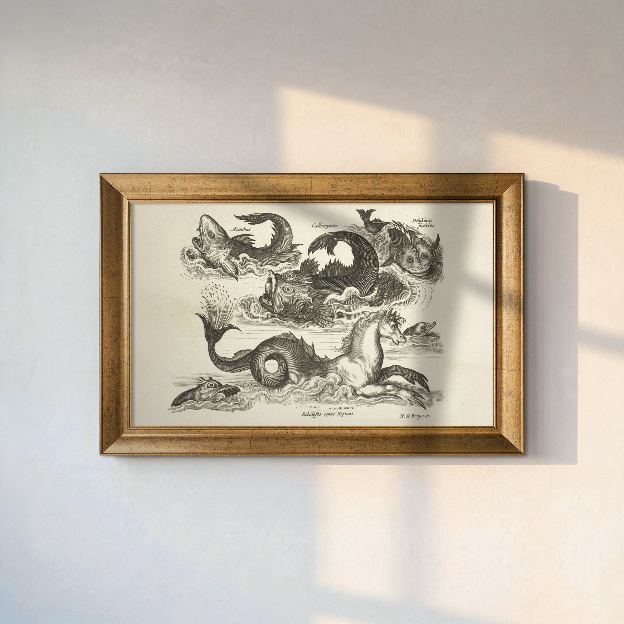 Fantastic Sea Creatures and Seahorse Print | Vintage Mythological Marine Art | Renaissance Illustration