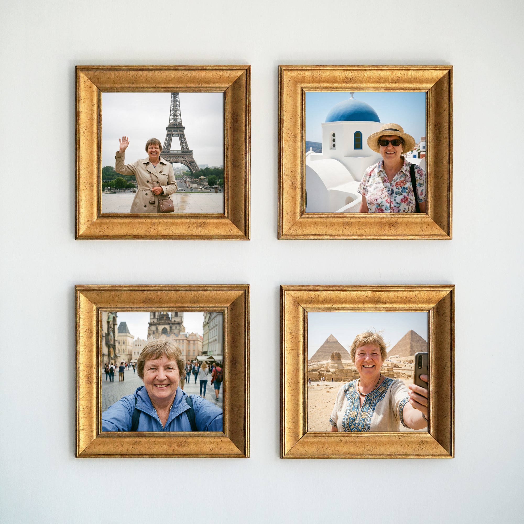 Personalized Gold-Framed Photo Collage Set – Beautiful Memories Corner