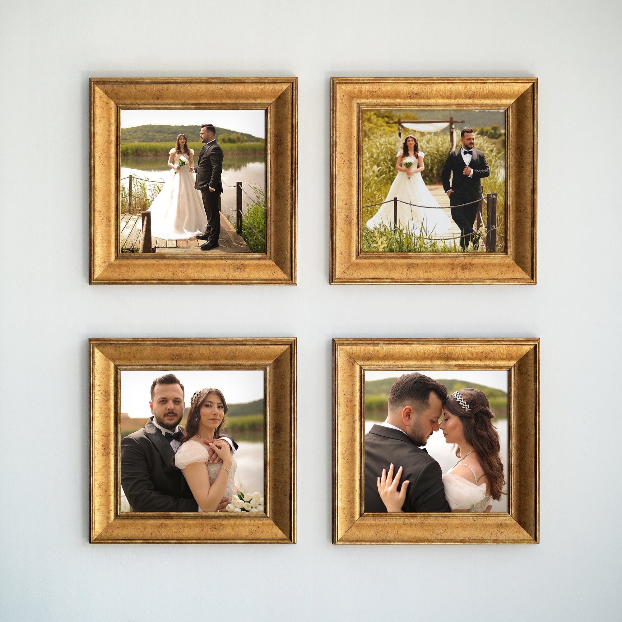 Personalized Gold-Framed Photo Collage Set – Beautiful Memories Corner