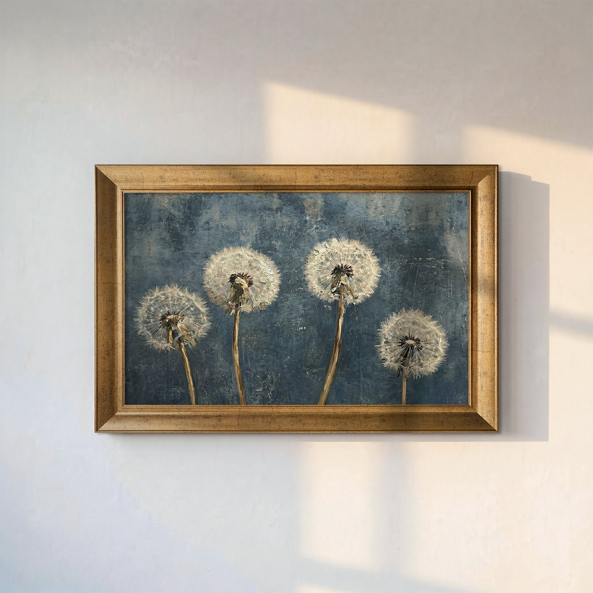 "Dandelion" Floral Framed Canvas Print