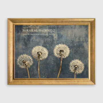 Surah Al-Hadid 57:2 Dandelion Oil Painting Islamic Wall Art Print