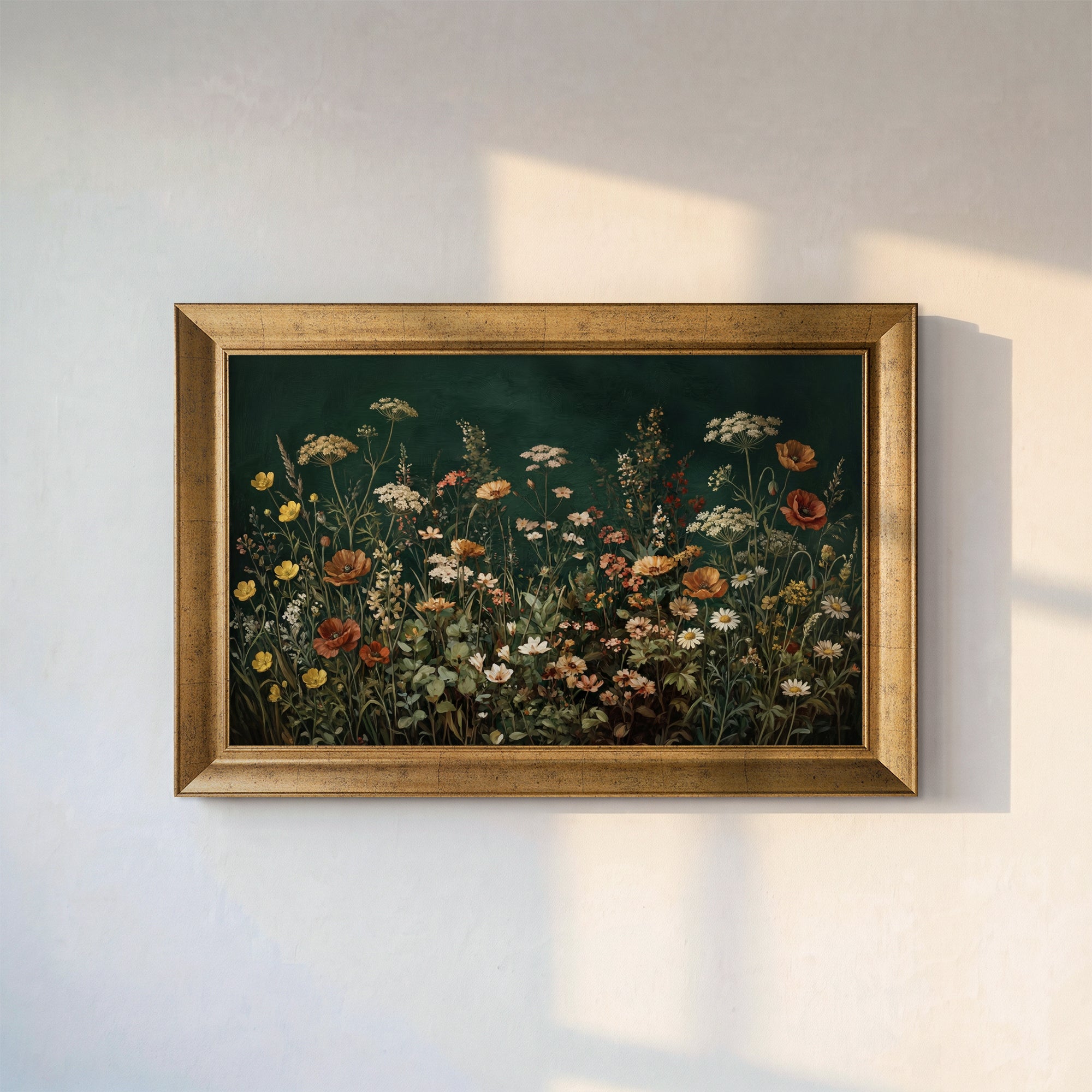 Wildflowers Botanical Framed Canvas Print