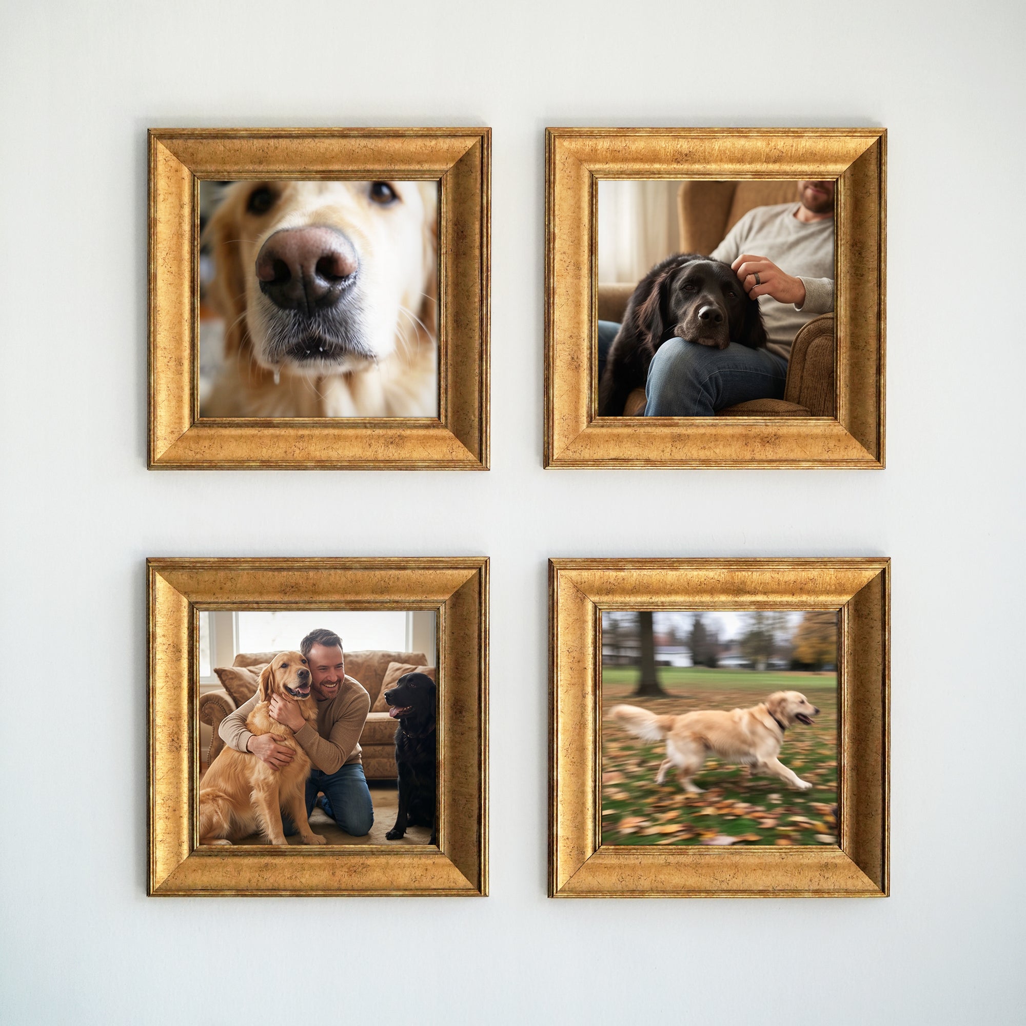 Personalized Gold-Framed Photo Collage Set – Beautiful Memories Corner