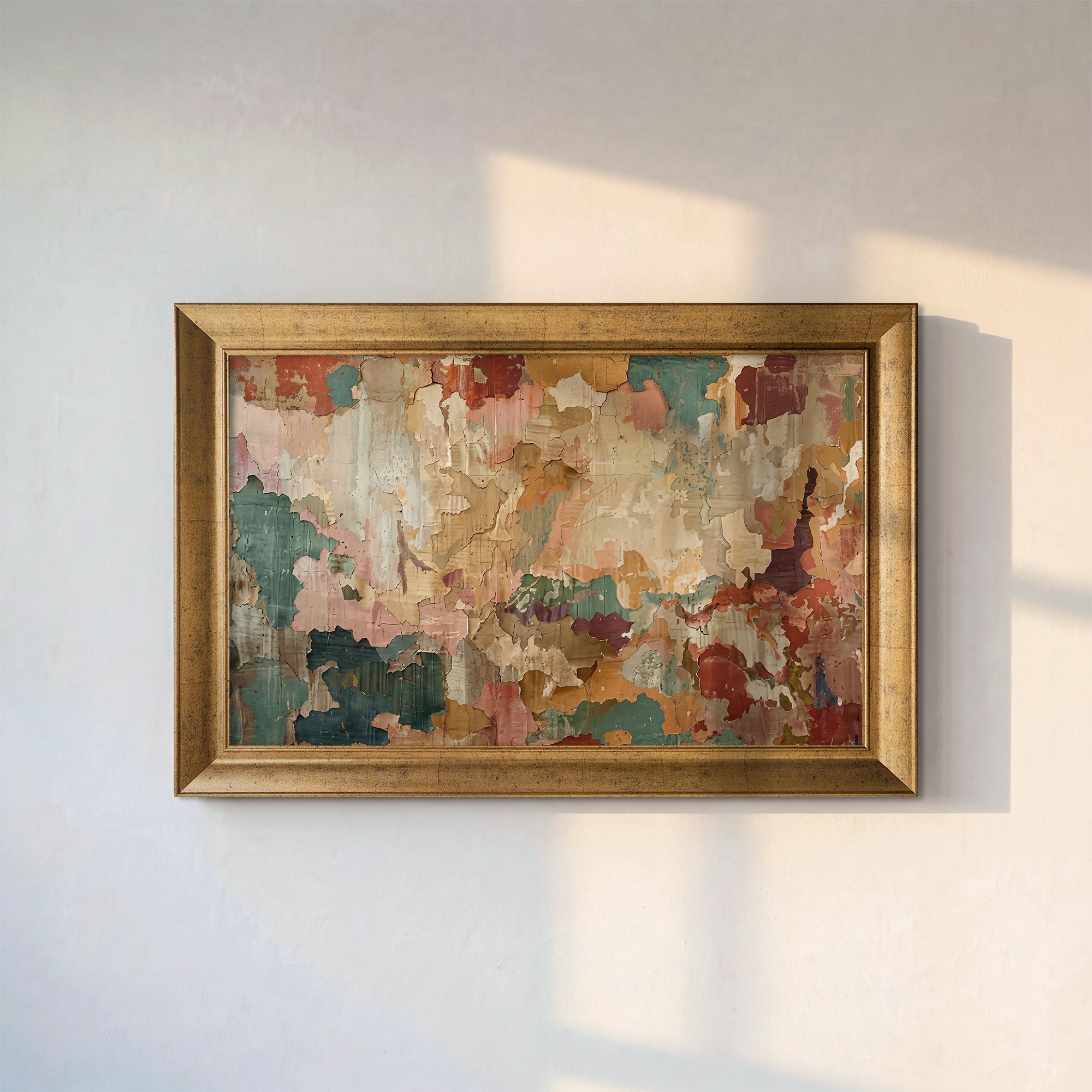 Abstract Distressed Textured Framed Canvas Print