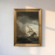 A Ship On The High Seas Framed Canvas Print