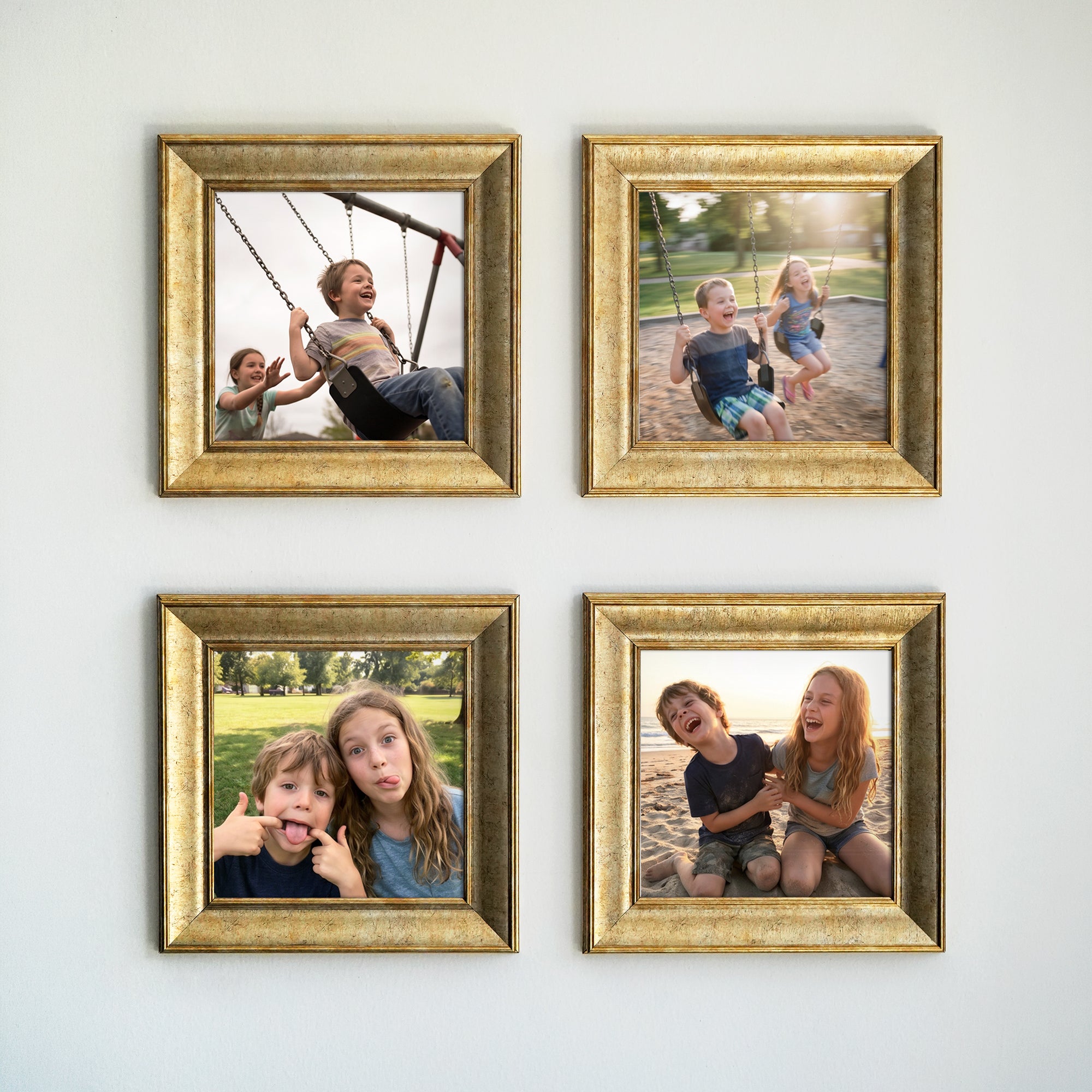 Personalized Champagne -Framed Photo Collage Set – Beautiful Memories Corner