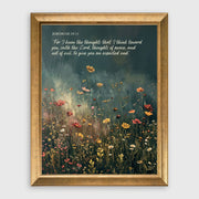 Jeremiah 29:11 Wildflower Meadow Scripture Framed Canvas Print