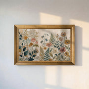 Pastel Wildflowers Framed Canvas Print