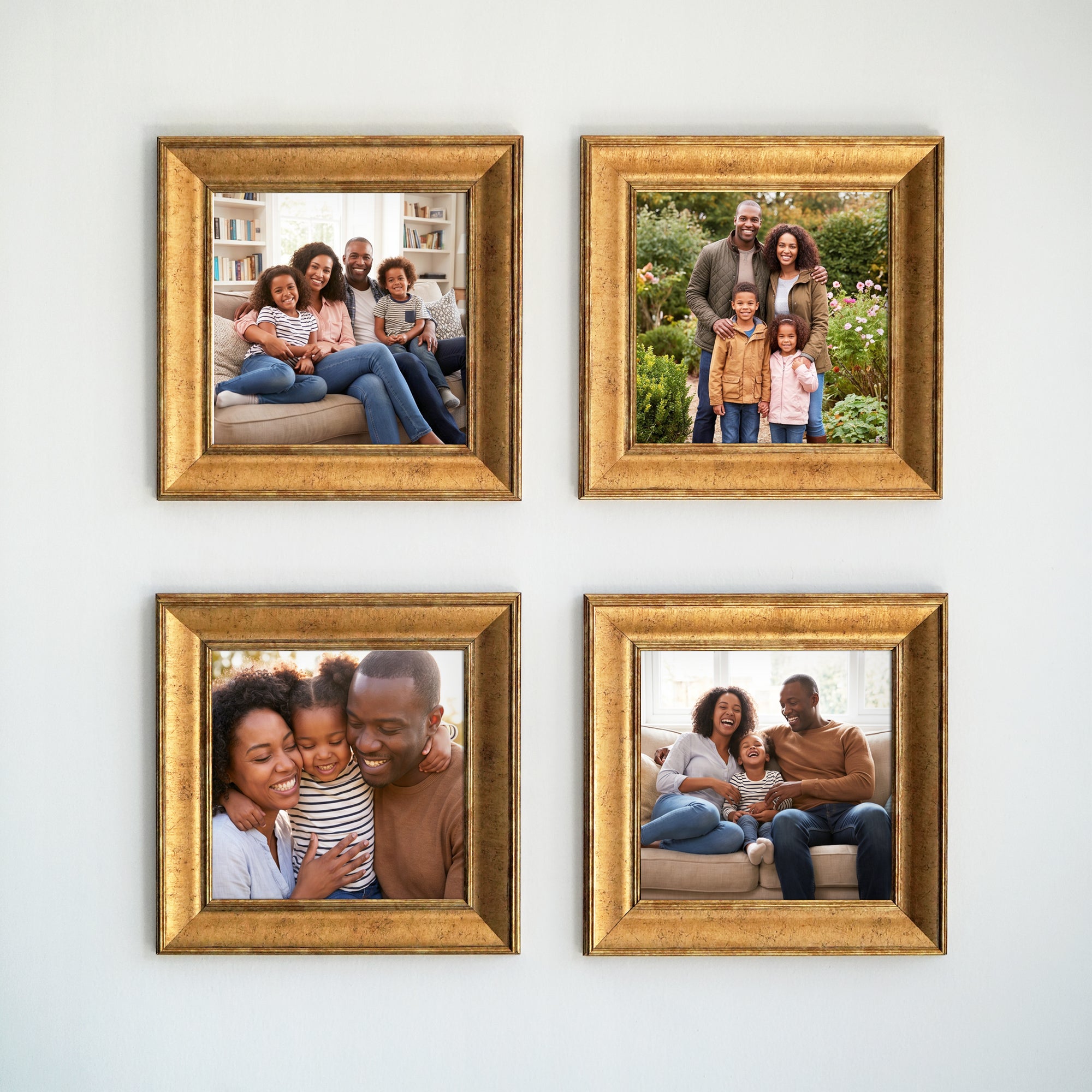 Personalized Gold-Framed Photo Collage Set – Beautiful Memories Corner