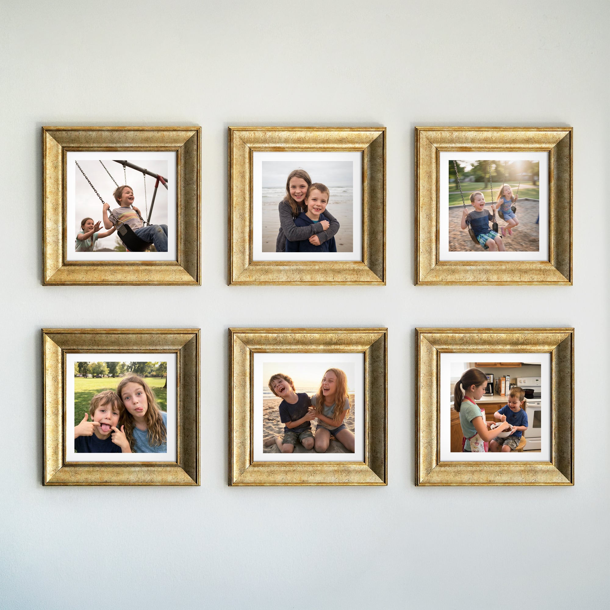 Personalized Champagne -Framed Photo Collage Set – Beautiful Memories Corner