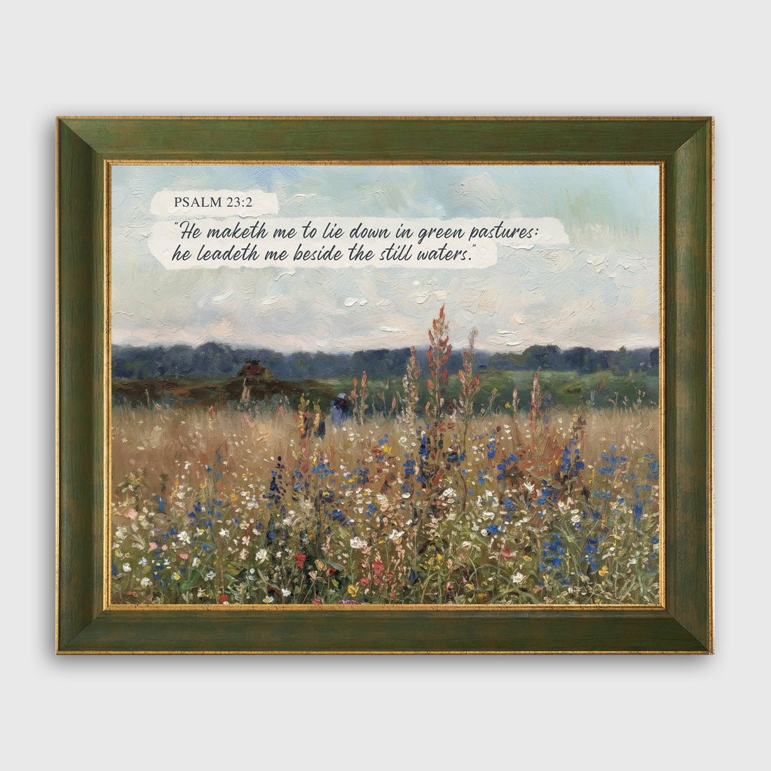 John 3:16 Christian Landscape Oil Painting Scripture Wall Art Print