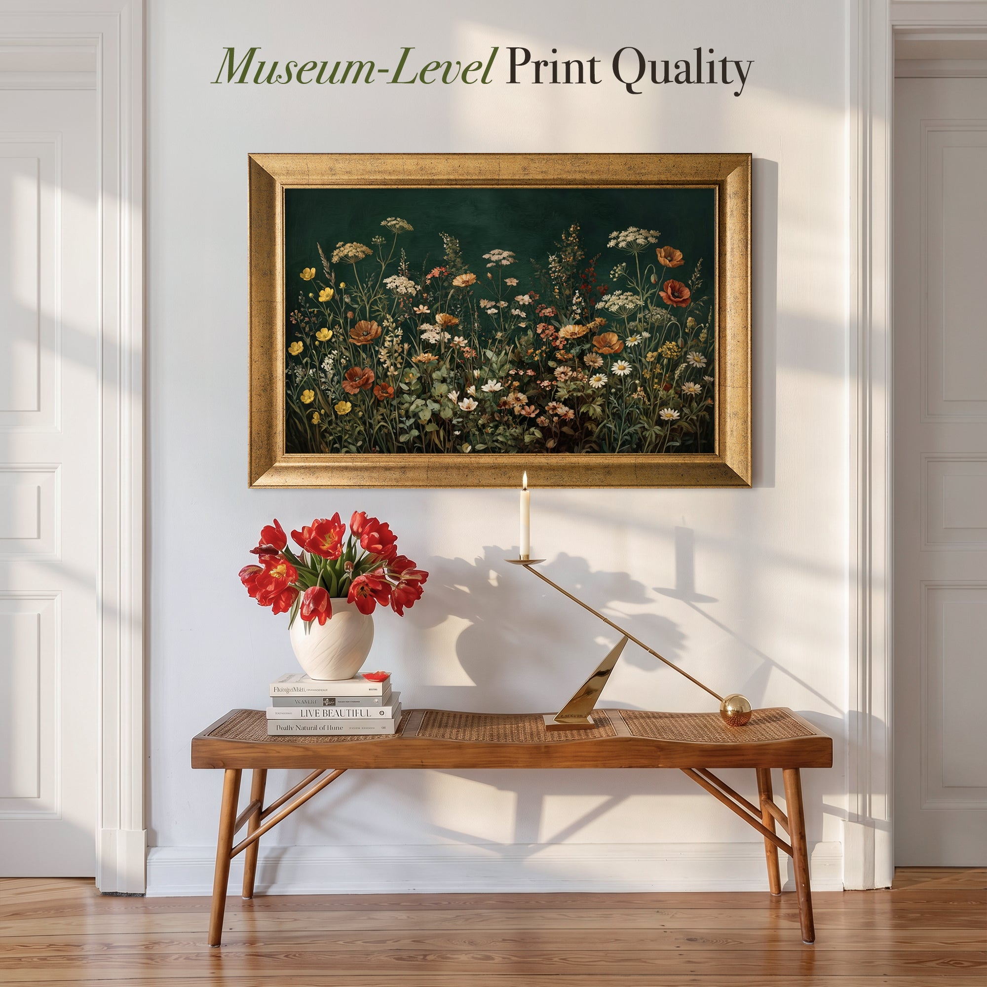 Wildflowers Botanical Framed Canvas Print