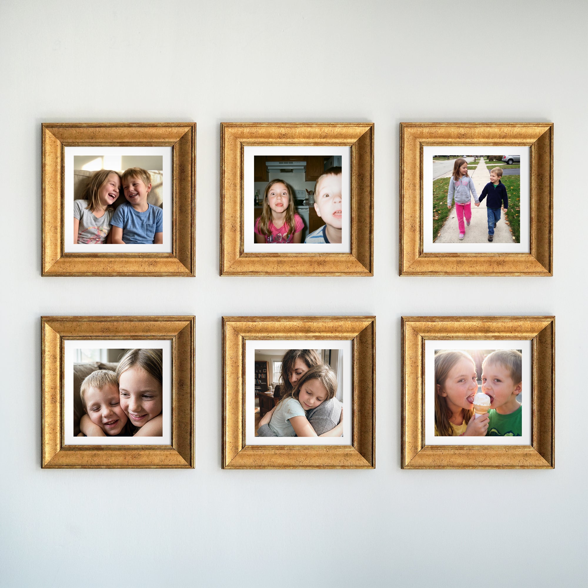 Personalized Gold-Framed Photo Collage Set – Beautiful Memories Corner
