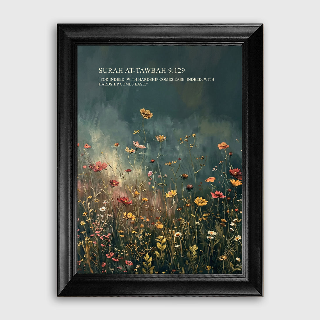 Surah Al-Baqarah 2:286 Floral Oil Painting Islamic Wall Art Print