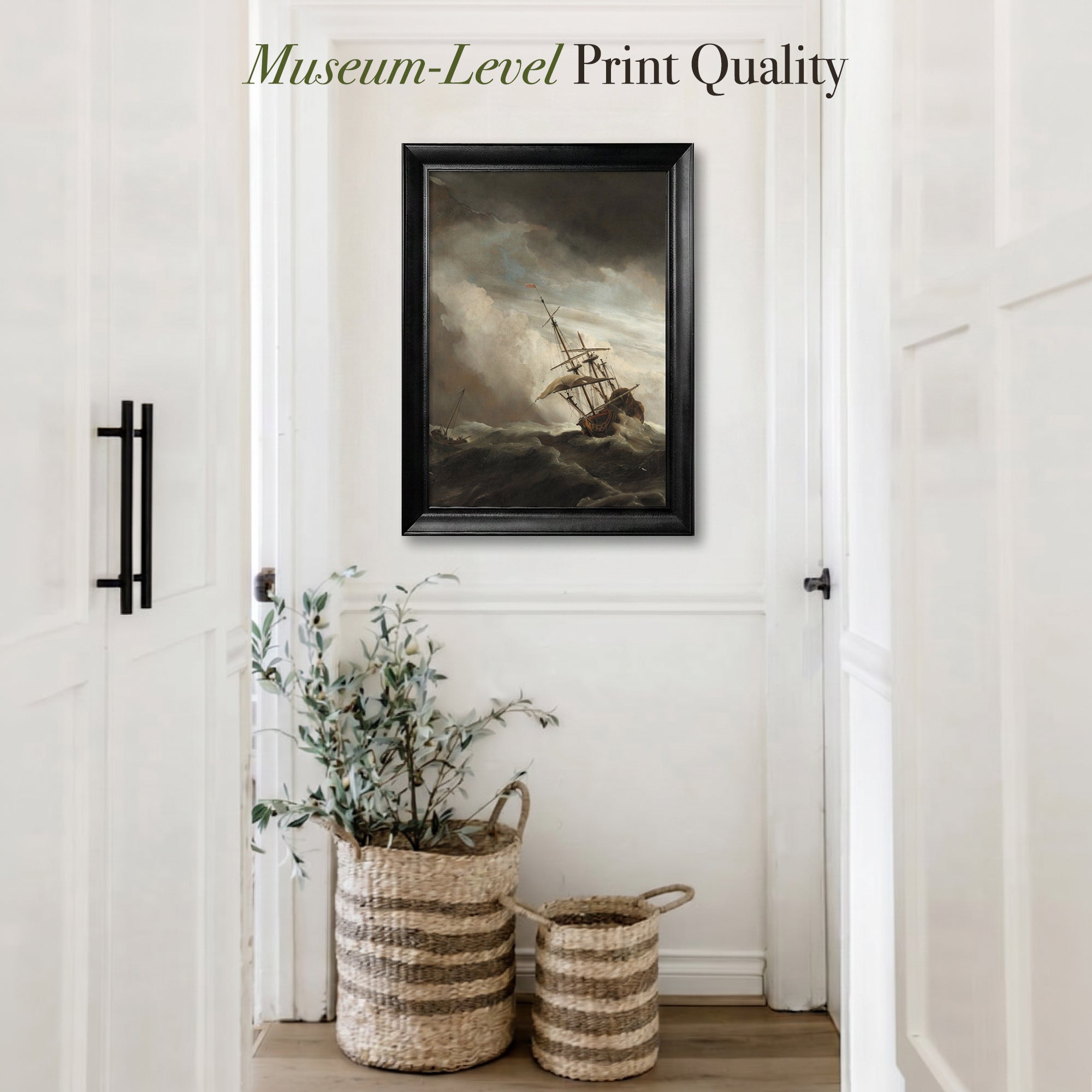 A Ship On The High Seas Framed Canvas Print