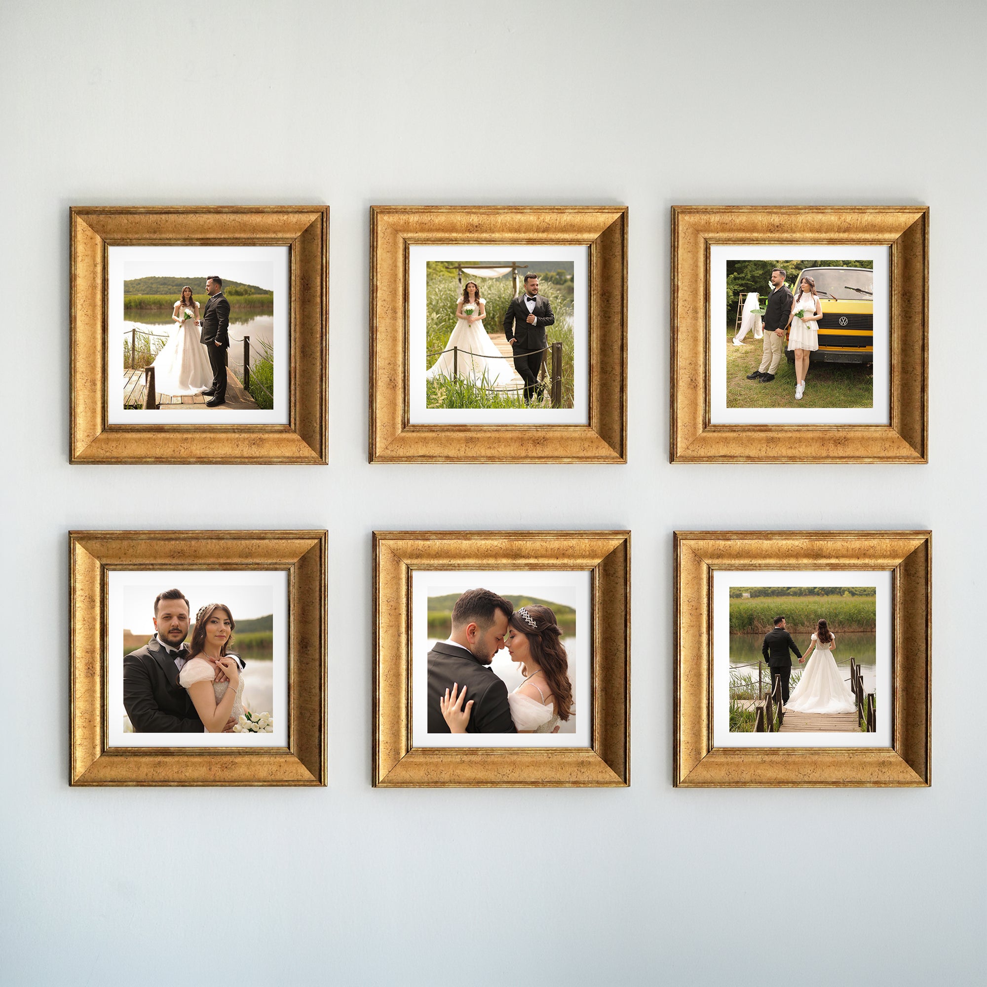 Personalized Gold-Framed Photo Collage Set – Beautiful Memories Corner