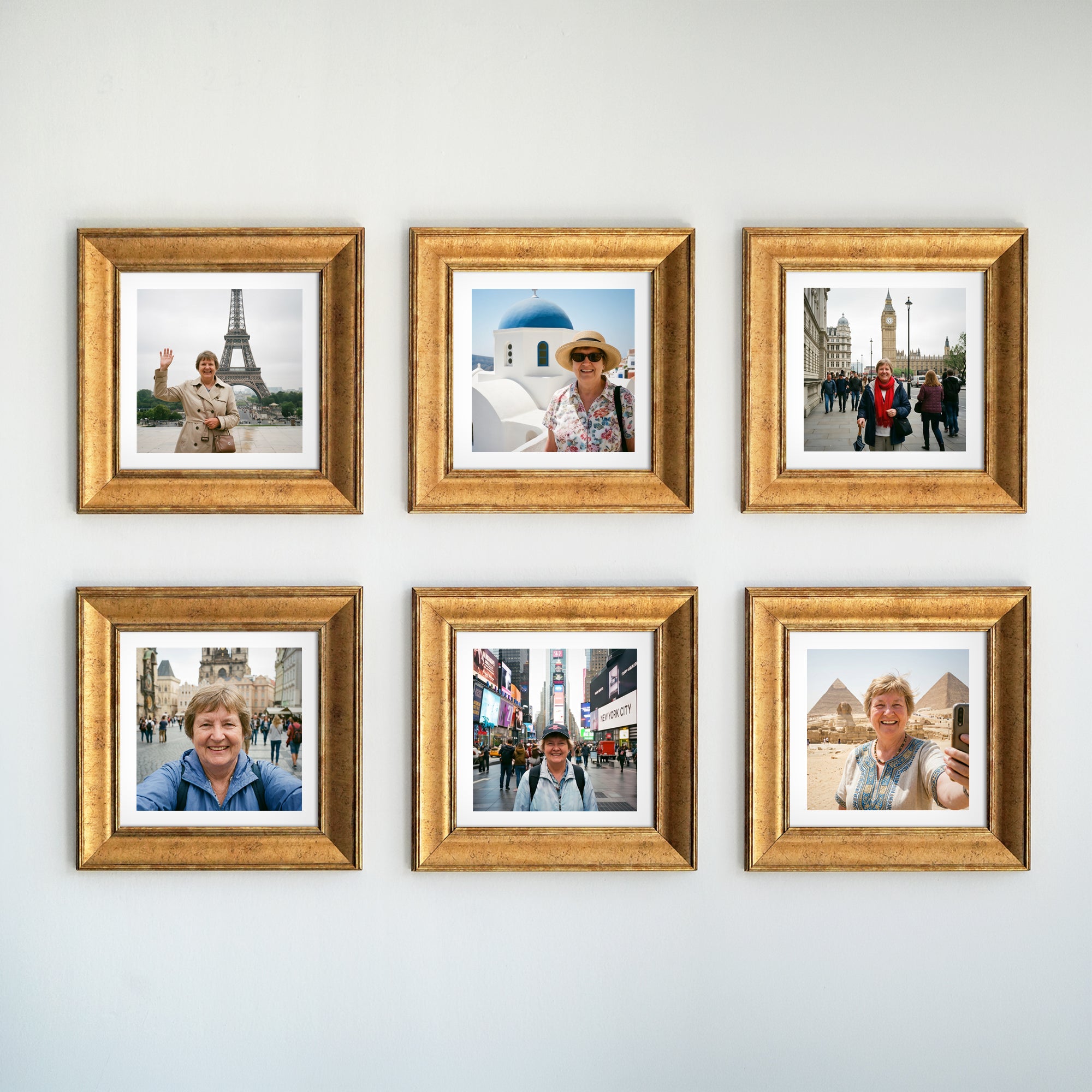 Personalized Gold-Framed Photo Collage Set – Beautiful Memories Corner
