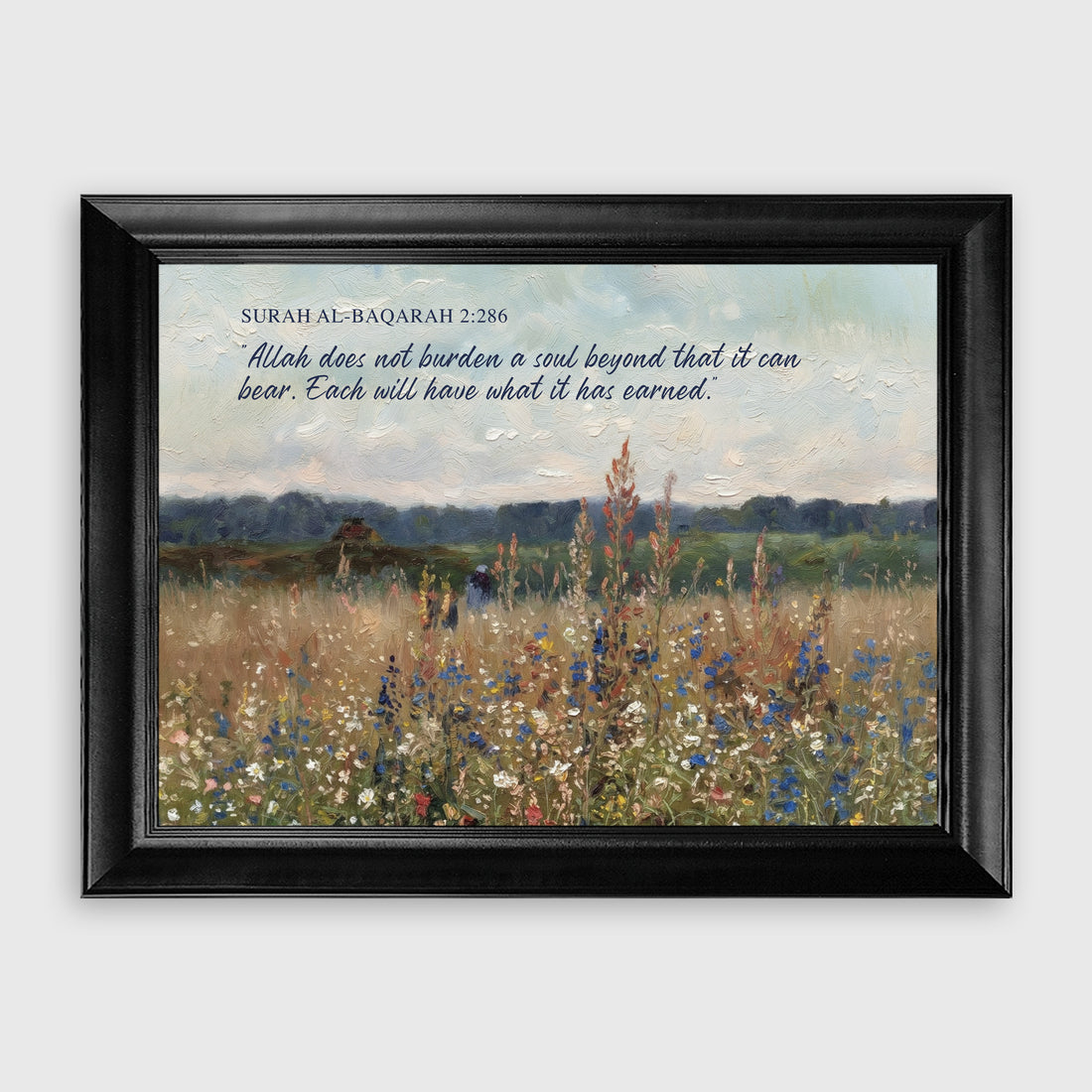 Surah At-Tawbah 9:129 Islamic Landscape Oil Painting Wall Art Print
