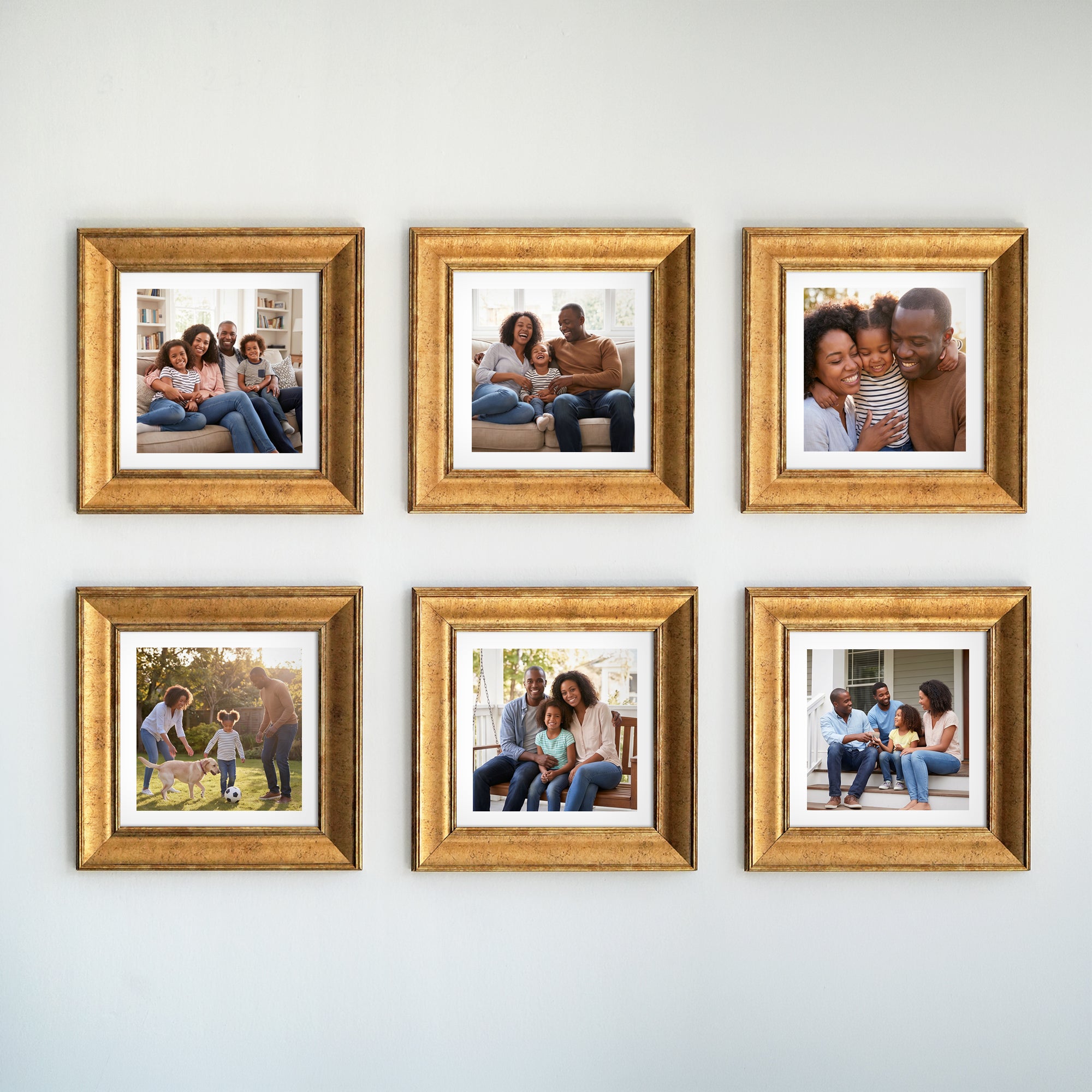 Personalized Gold-Framed Photo Collage Set – Beautiful Memories Corner