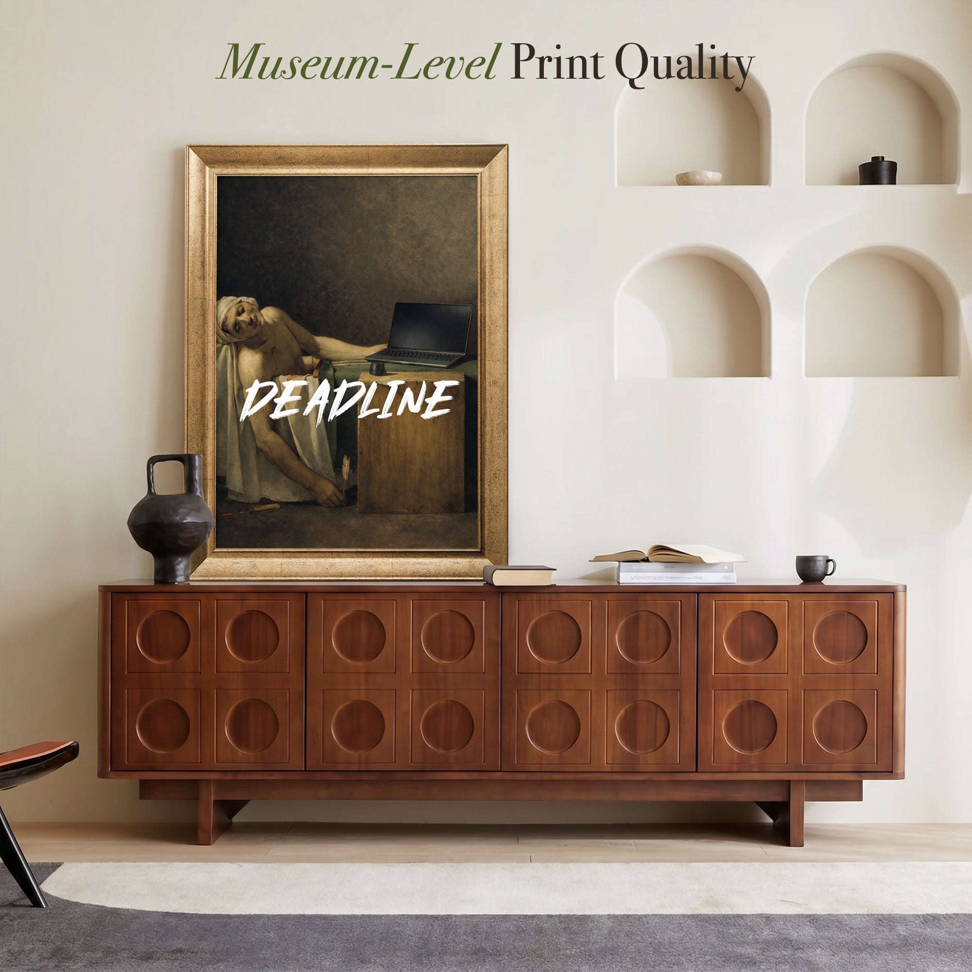 "DEADLINE" The Death of Marat Framed Canvas Print