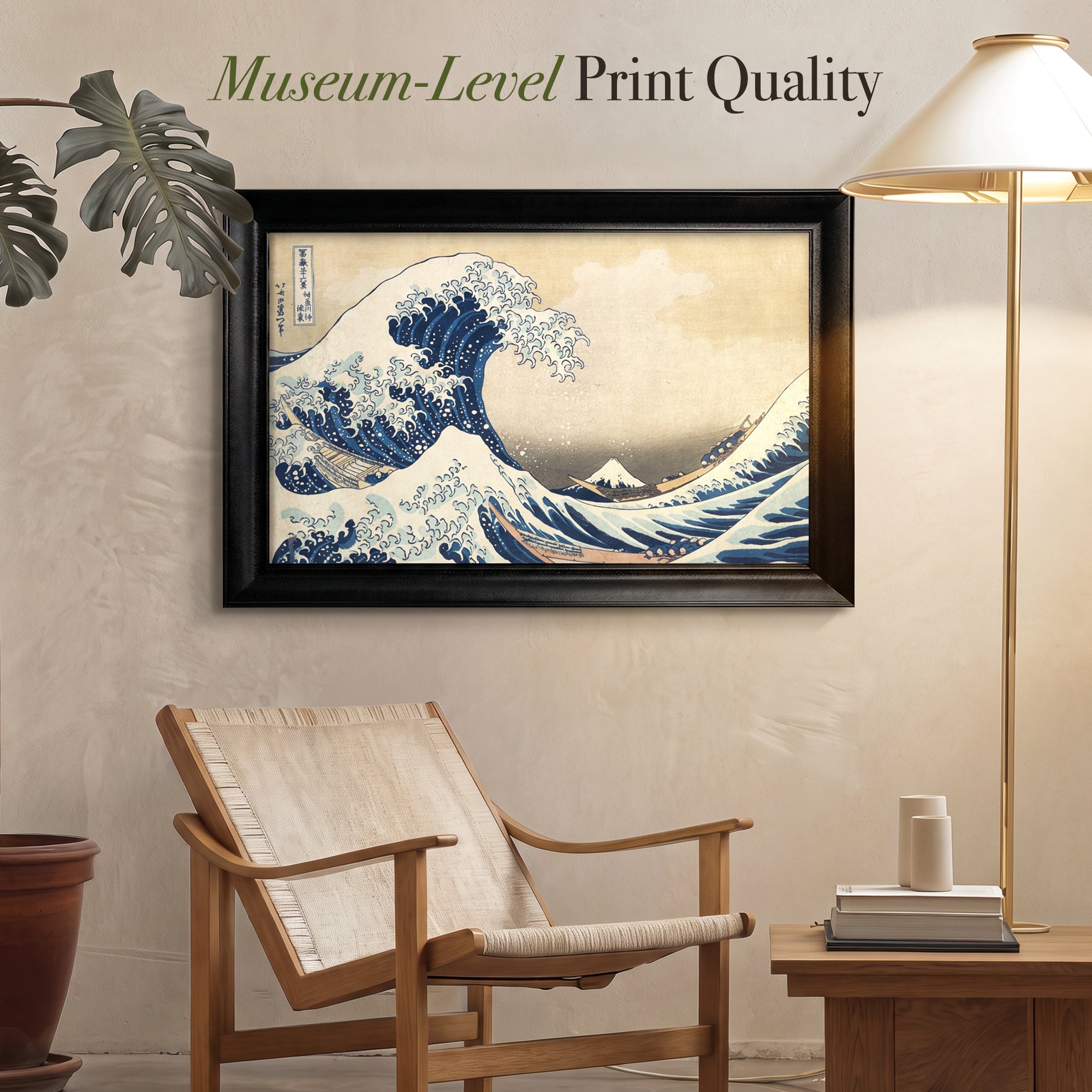 The Great Wave Canvas Wall Art – Vintage Japanese Ocean Print for Japandi Decor