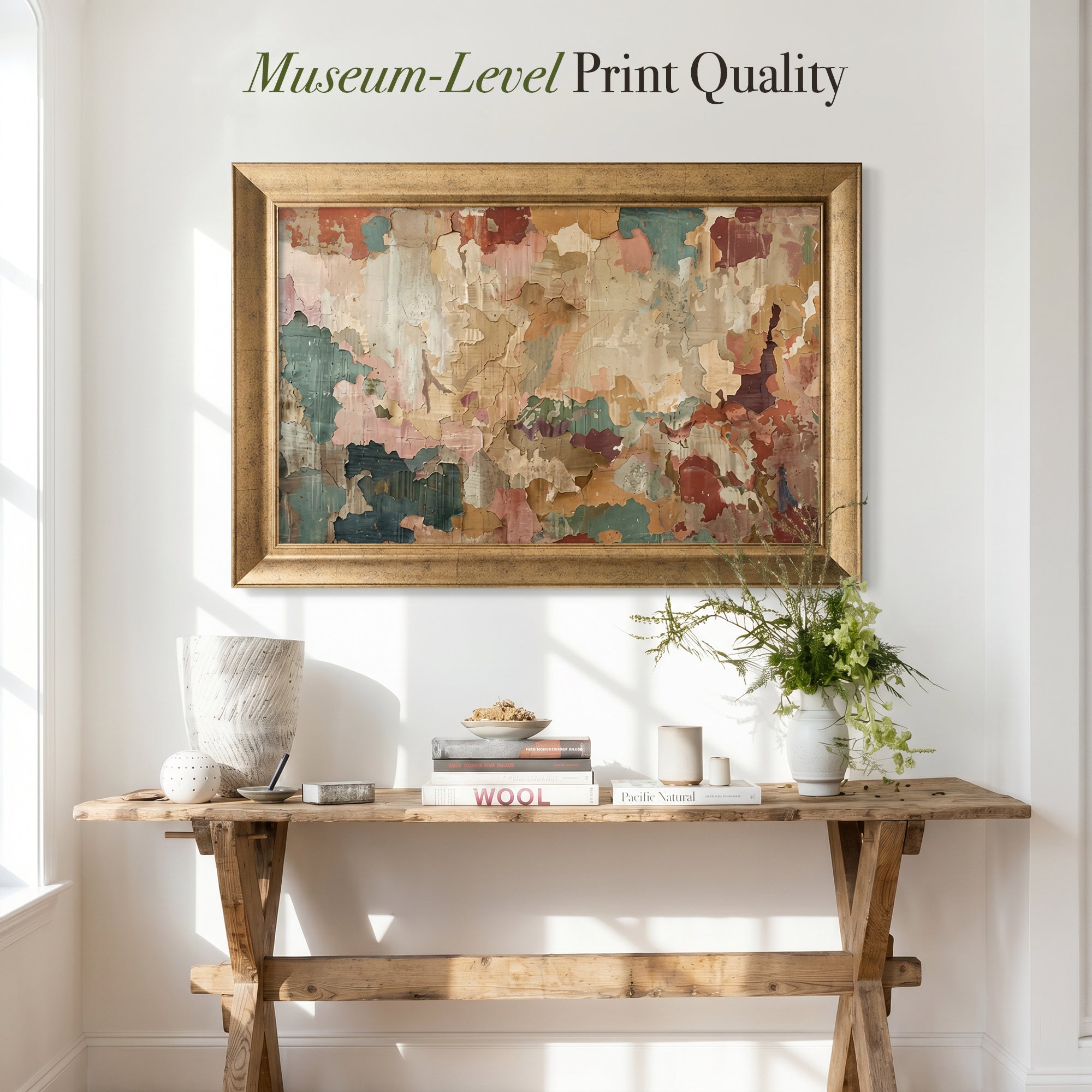 Abstract Distressed Textured Framed Canvas Print