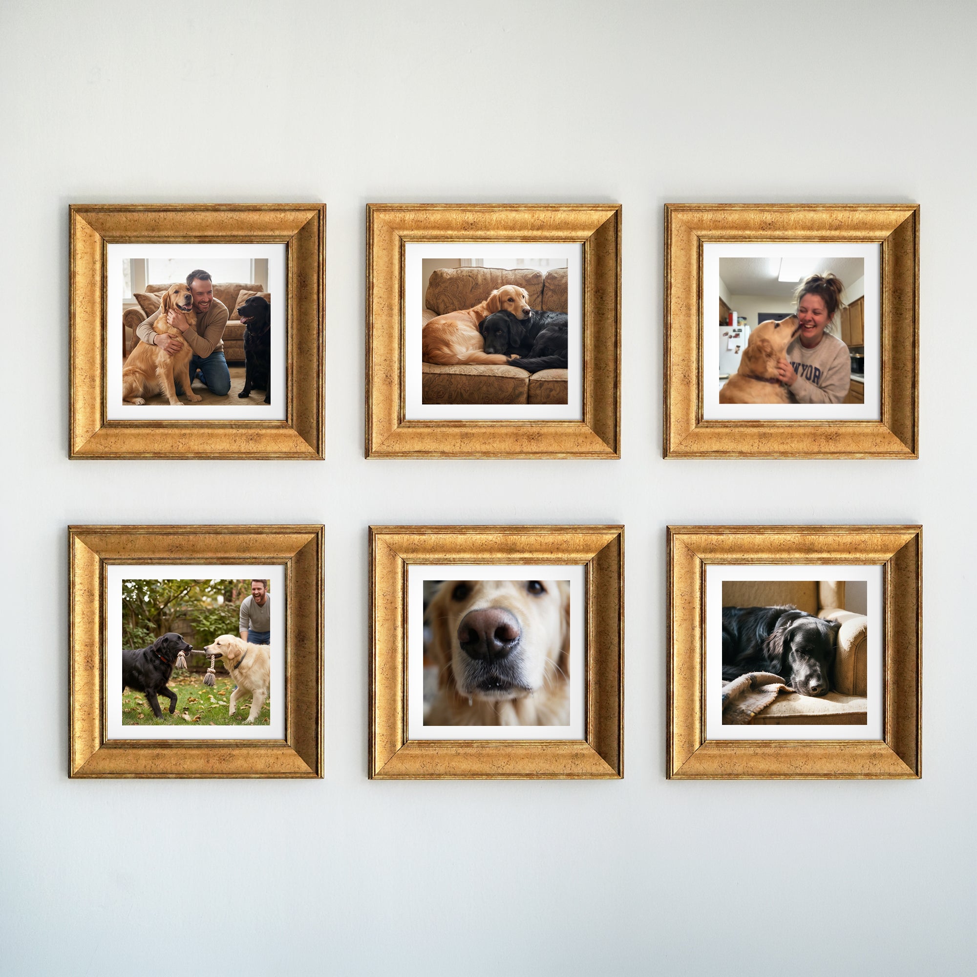 Personalized Gold-Framed Photo Collage Set – Beautiful Memories Corner