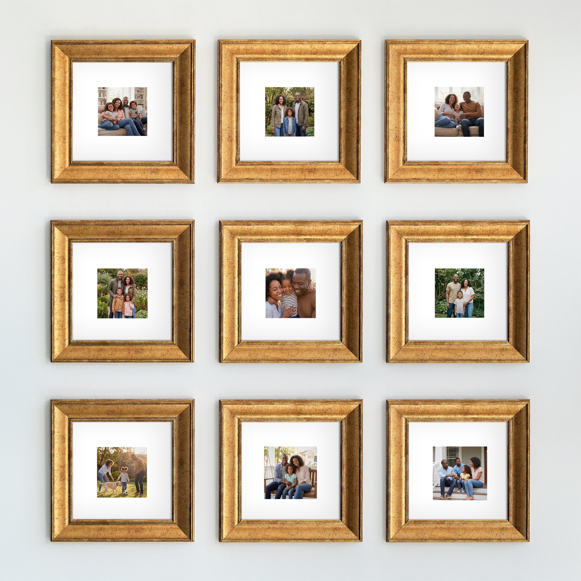 Personalized Gold-Framed Photo Collage Set – Beautiful Memories Corner