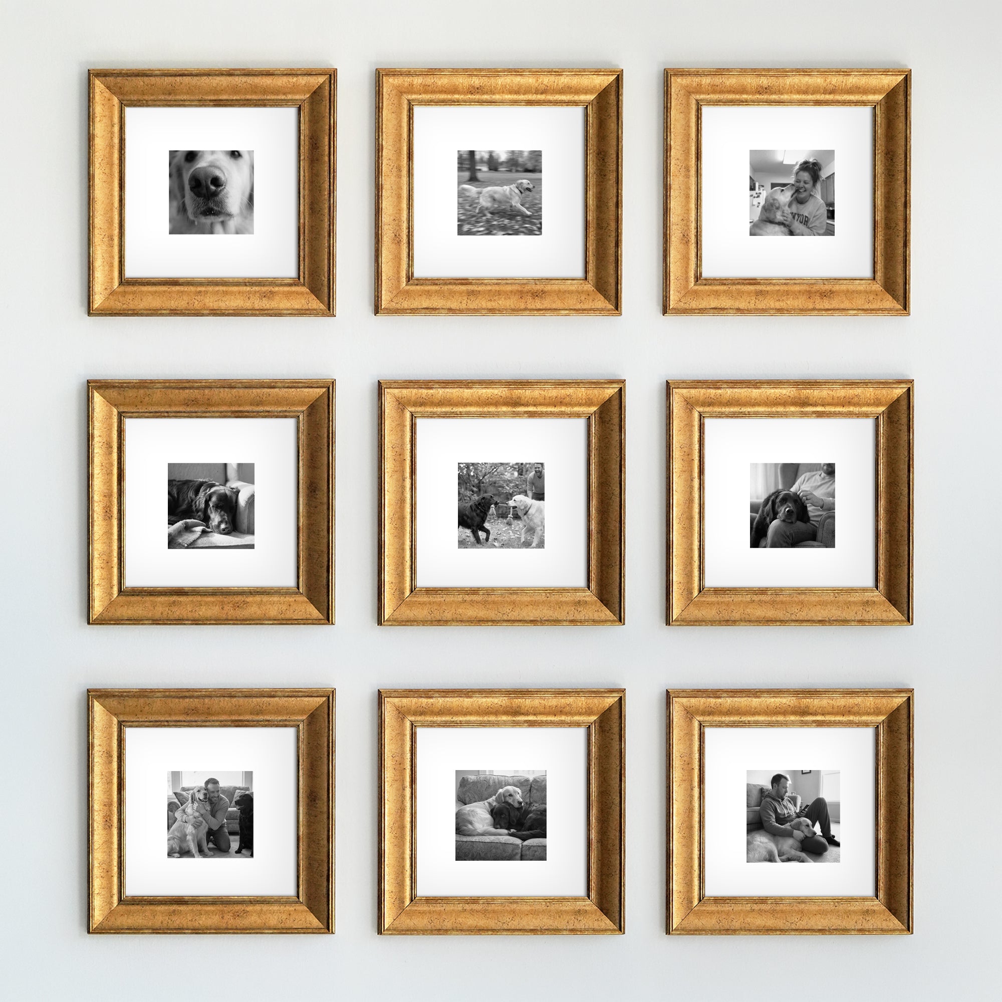 Personalized Gold-Framed Photo Collage Set – Beautiful Memories Corner
