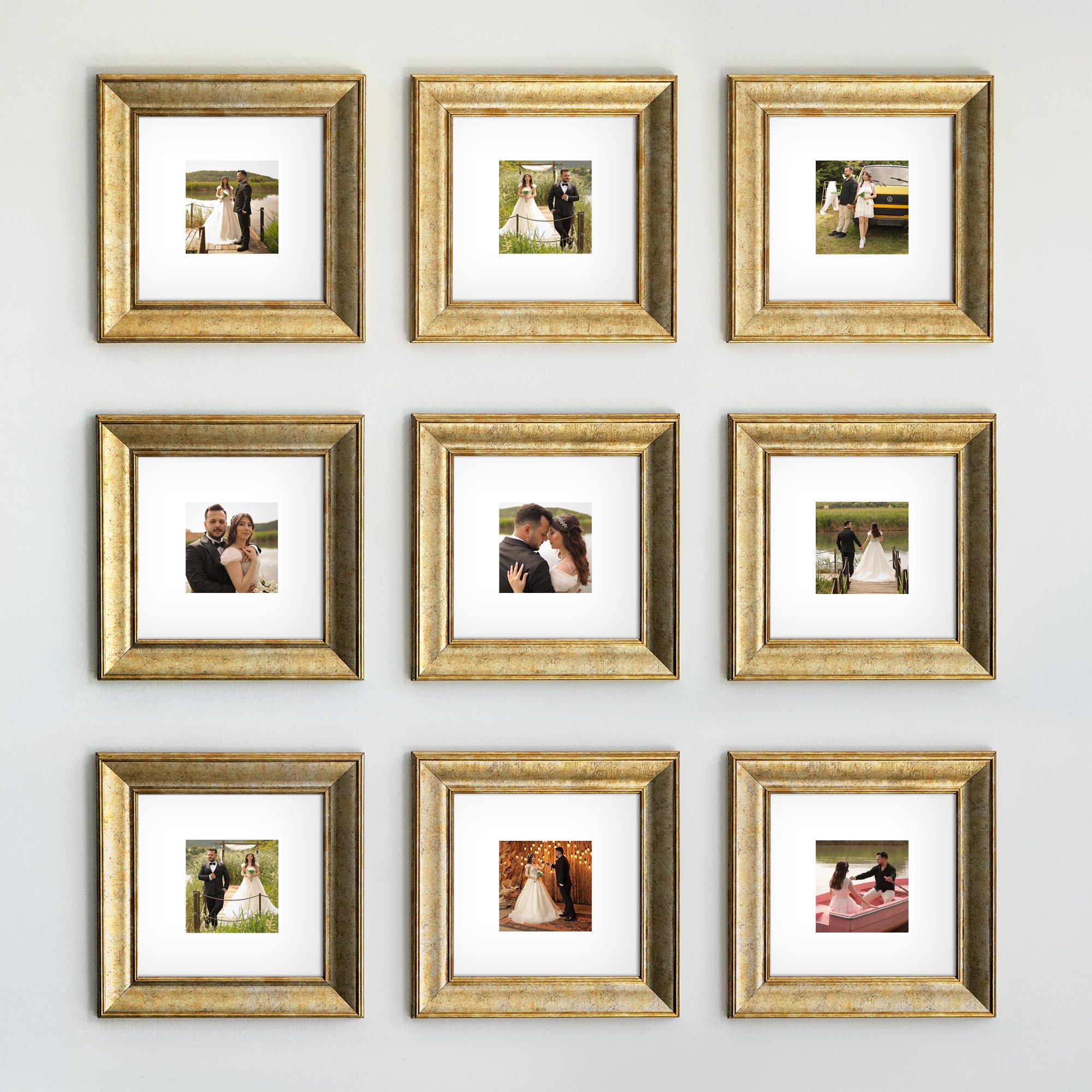 Personalized Champagne -Framed Photo Collage Set – Beautiful Memories Corner
