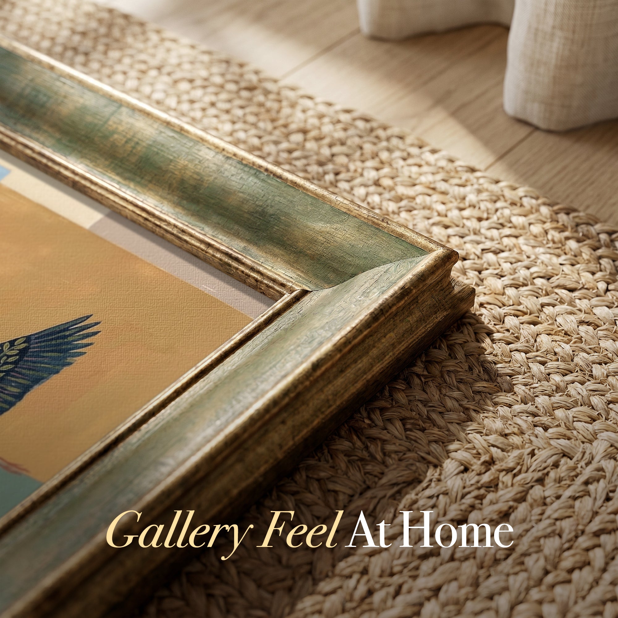 Color Blocks and Flying Birds Framed Canvas Print