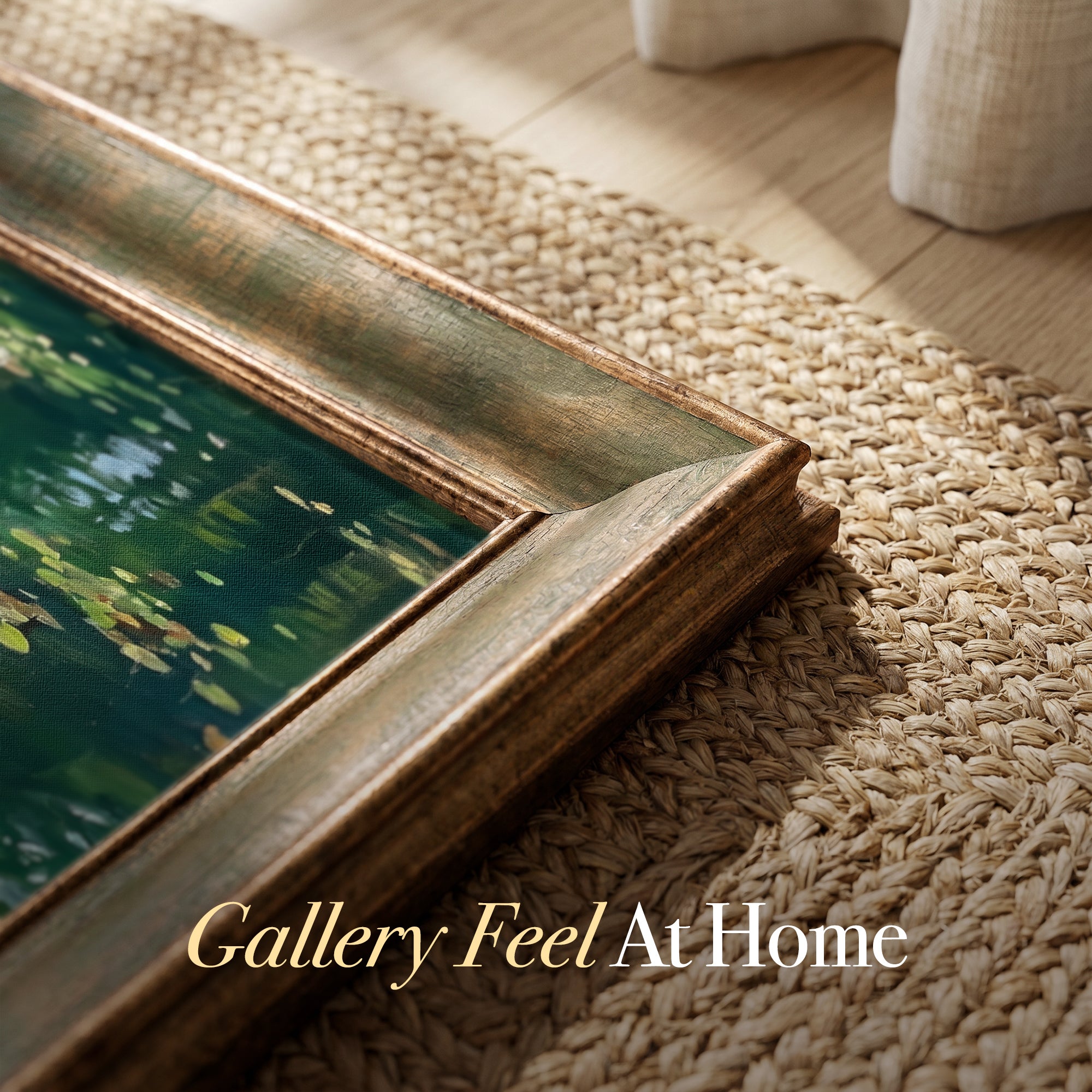 Boat on Green Lake Canvas Wall Art – Peaceful Water Landscape Painting for Serene Decor