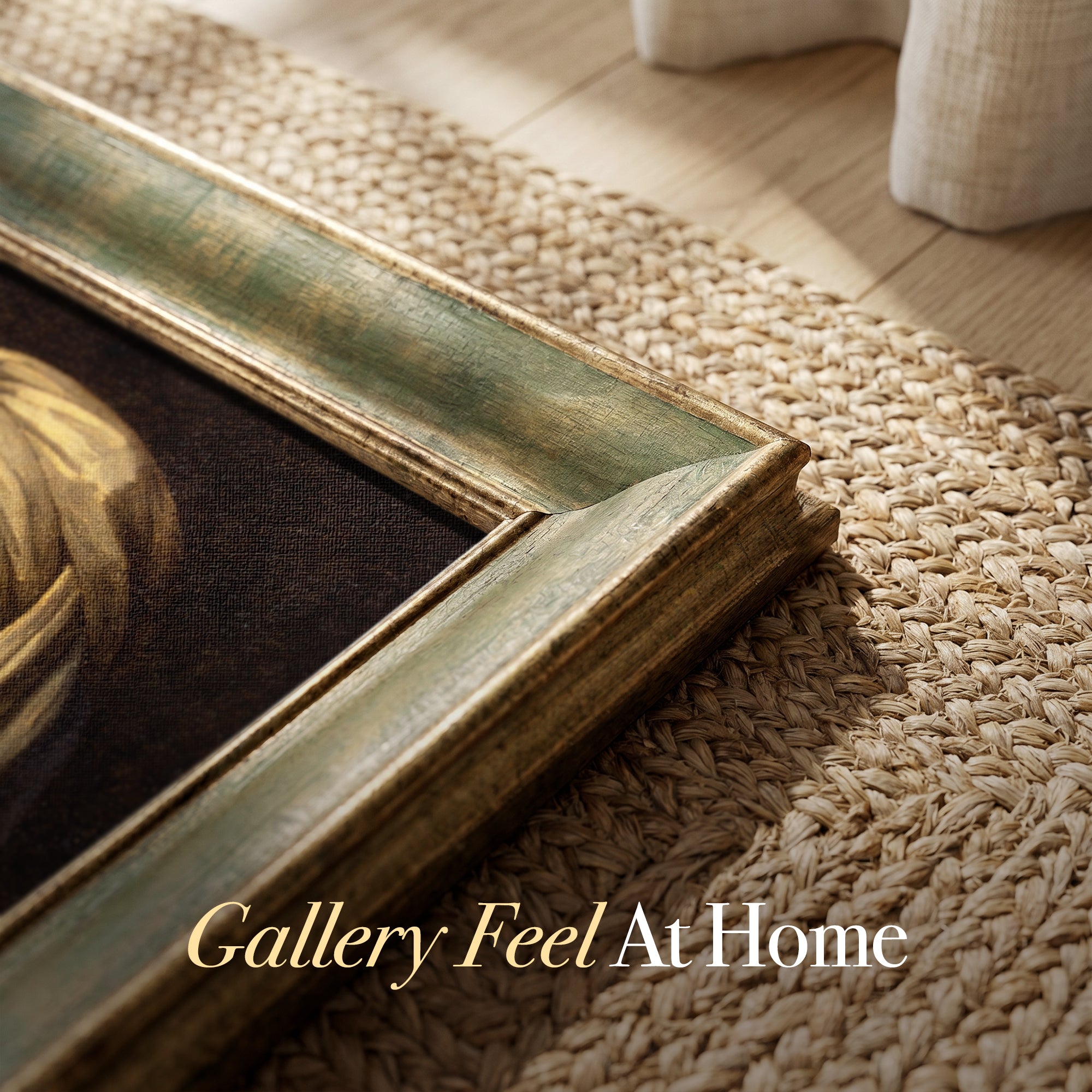 "WHO CARES" Girl with a Pearl Earring Framed Canvas Print