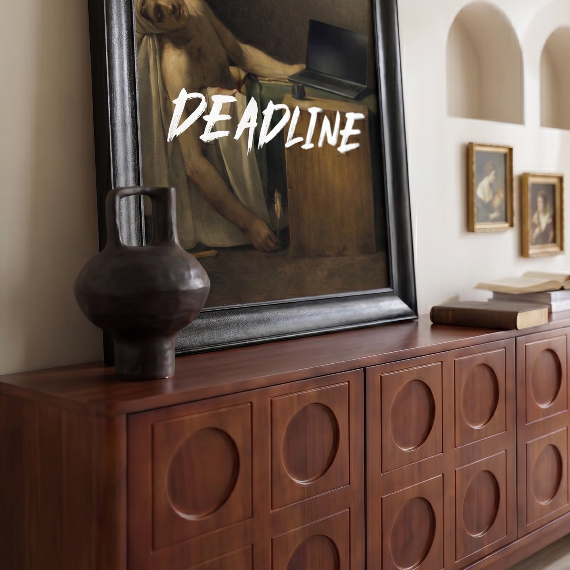 "DEADLINE" The Death of Marat Framed Canvas Print