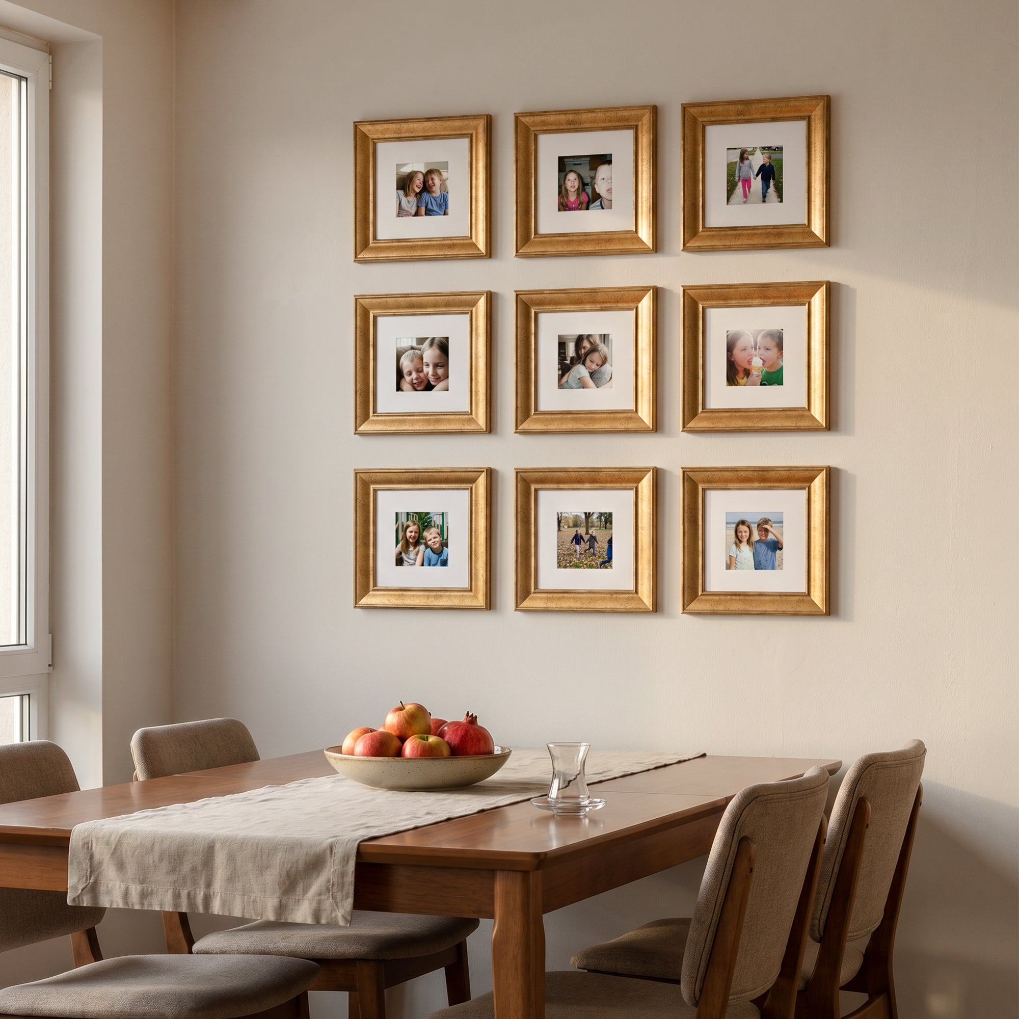 Personalized Gold-Framed Photo Collage Set – Beautiful Memories Corner