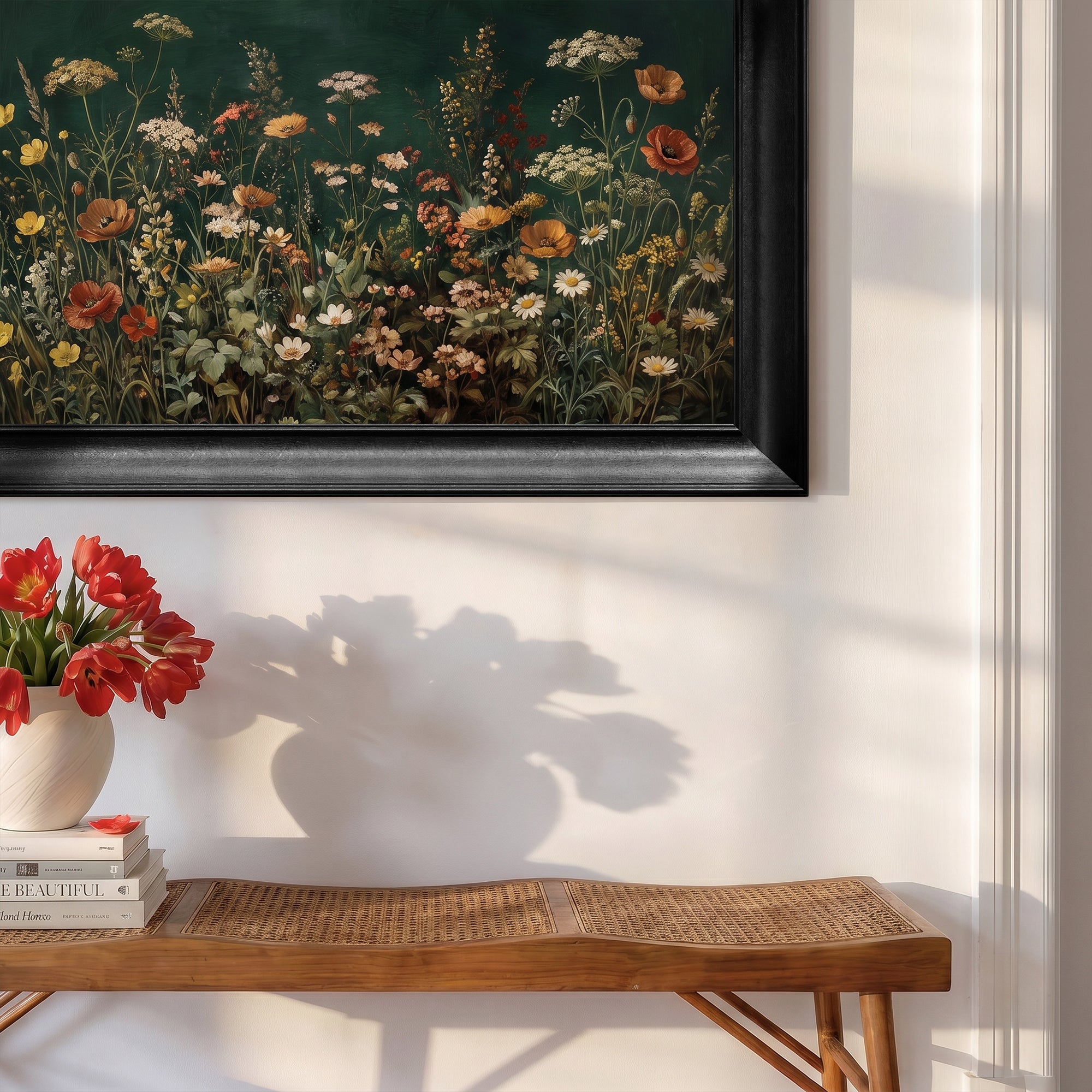 Wildflowers Botanical Framed Canvas Print