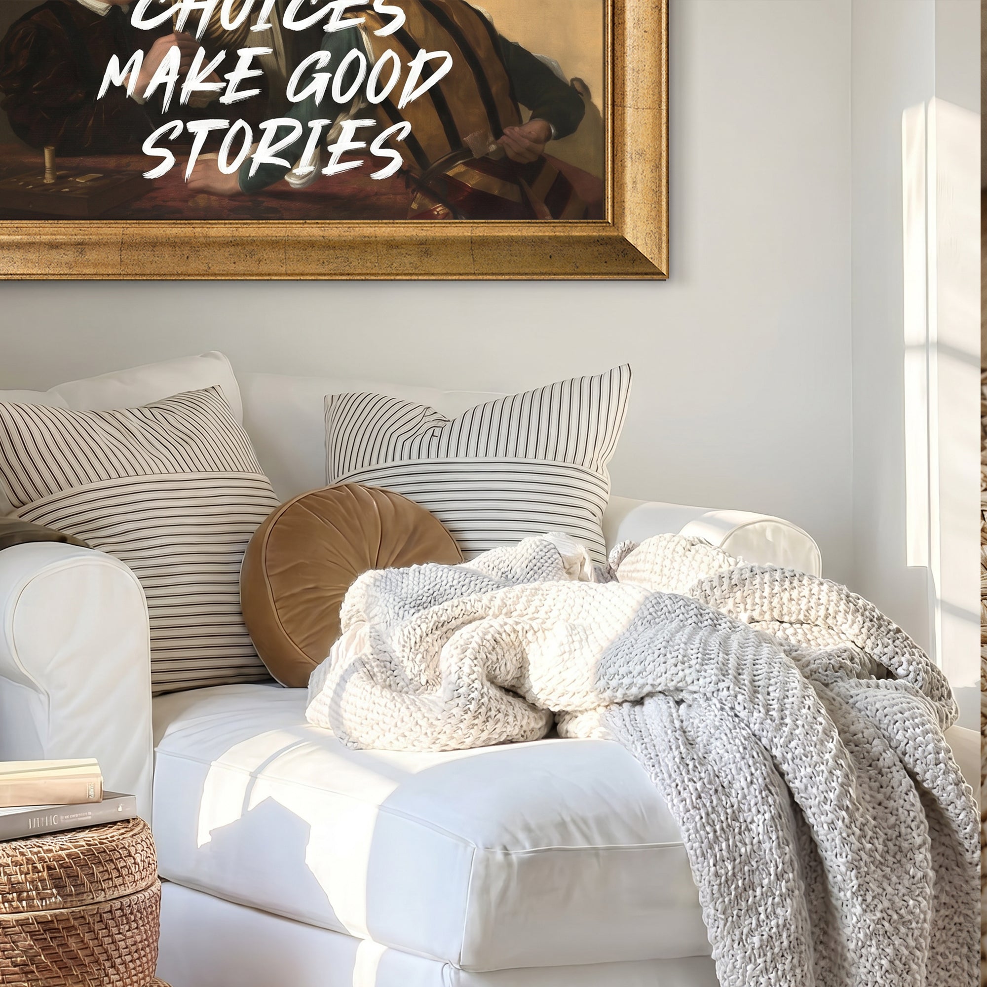 "BAD CHOICES MAKE GOOD STORIES" The Cardsharps Framed Canvas Print