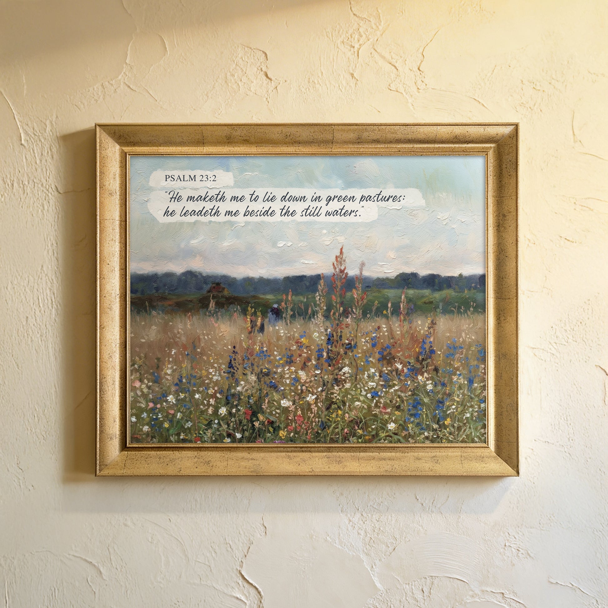 John 3:16 Christian Landscape Scripture Framed Canvas Print