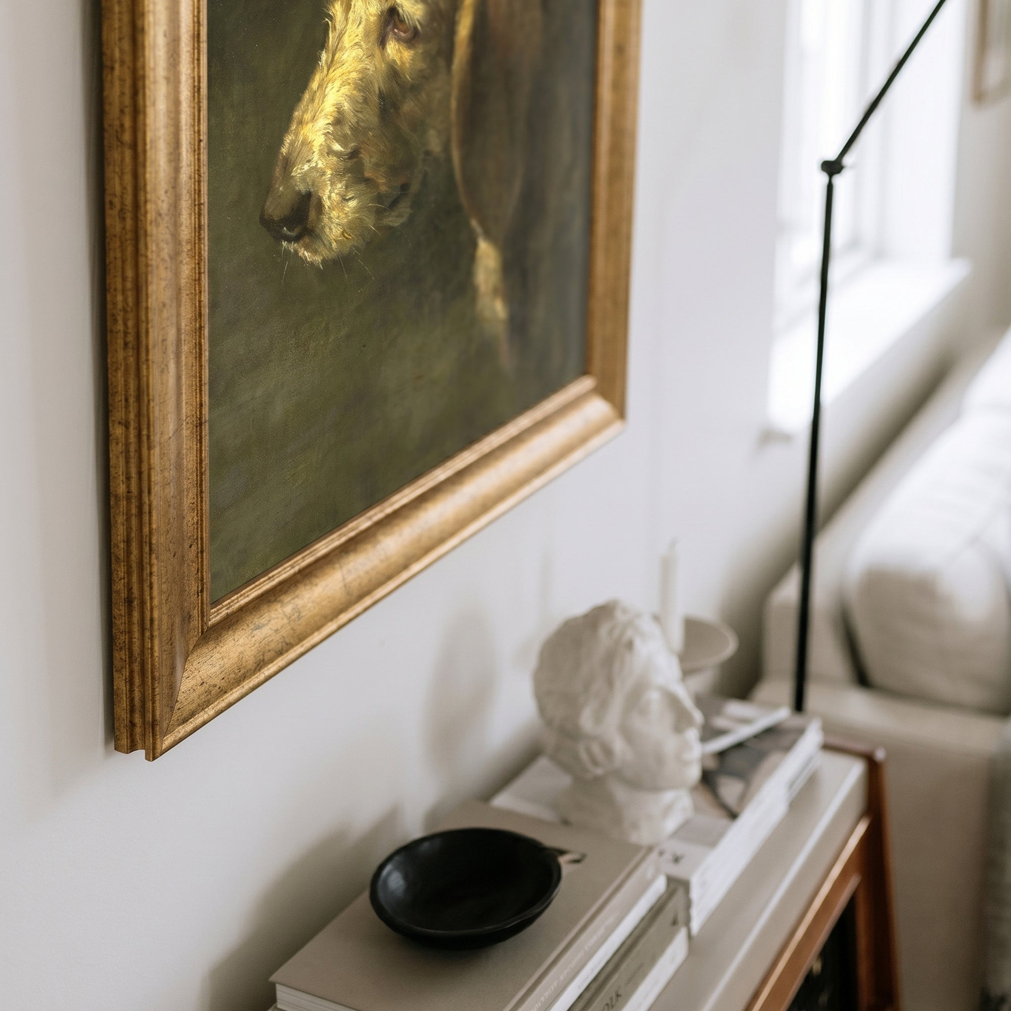 Head of a Dog Wall Art | Vintage Dog Portrait Print | Classic Animal Painting Reproduction