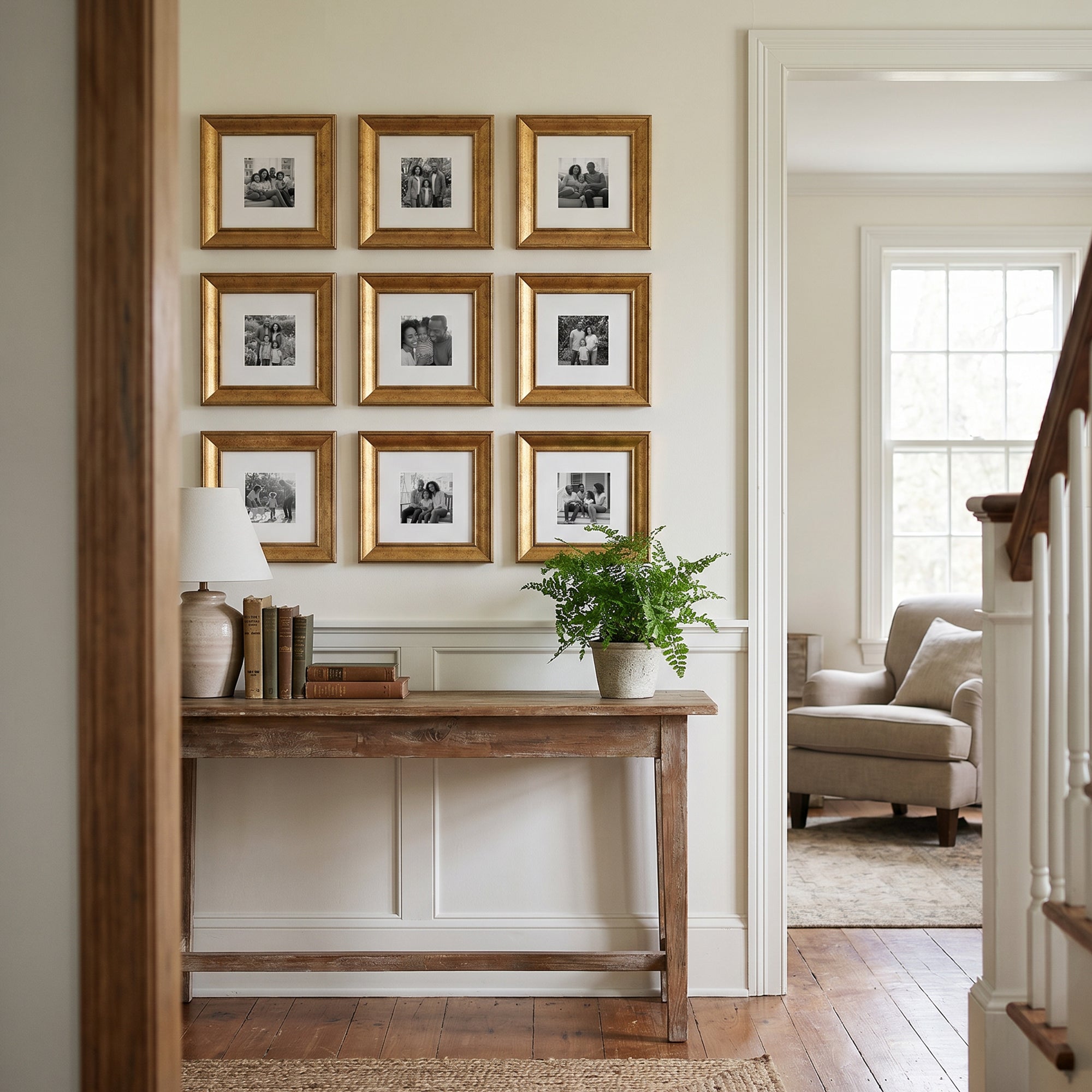 Personalized Gold-Framed Photo Collage Set – Beautiful Memories Corner