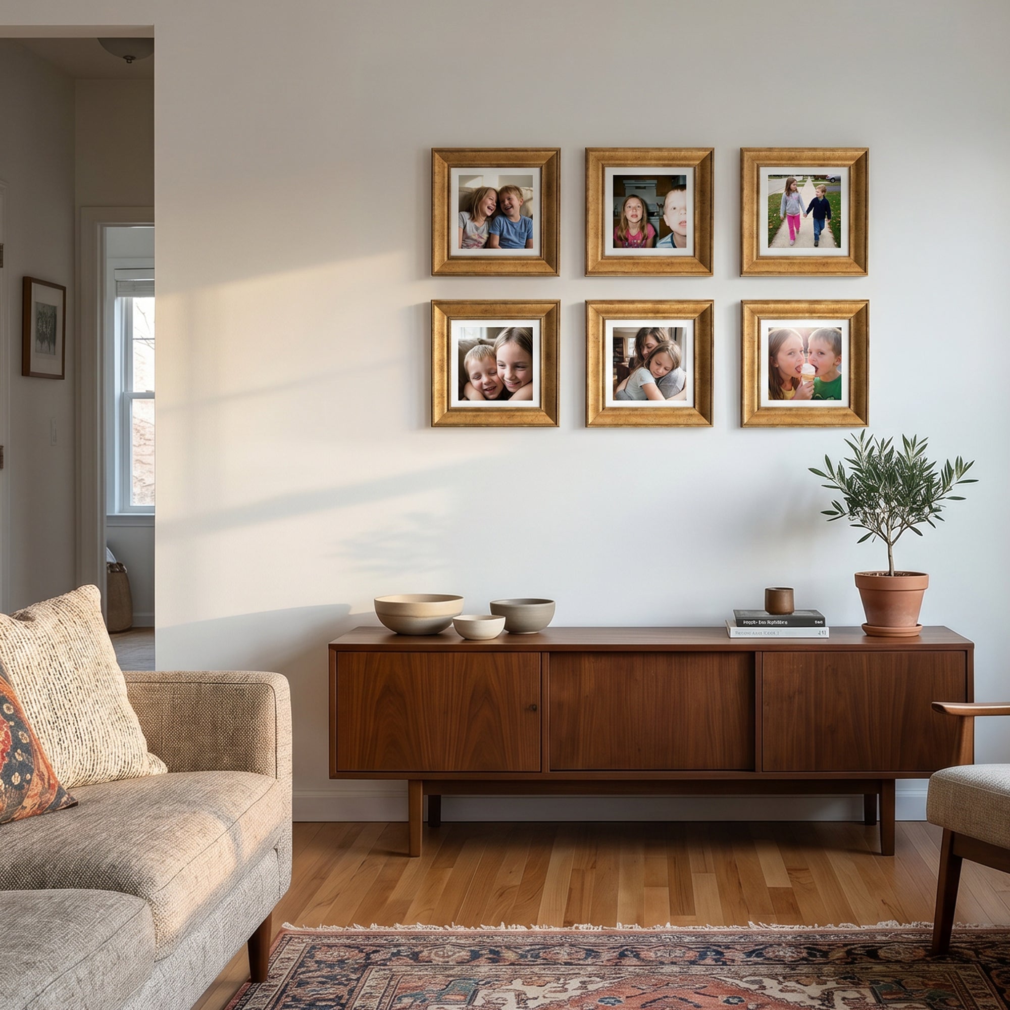 Personalized Gold-Framed Photo Collage Set – Beautiful Memories Corner