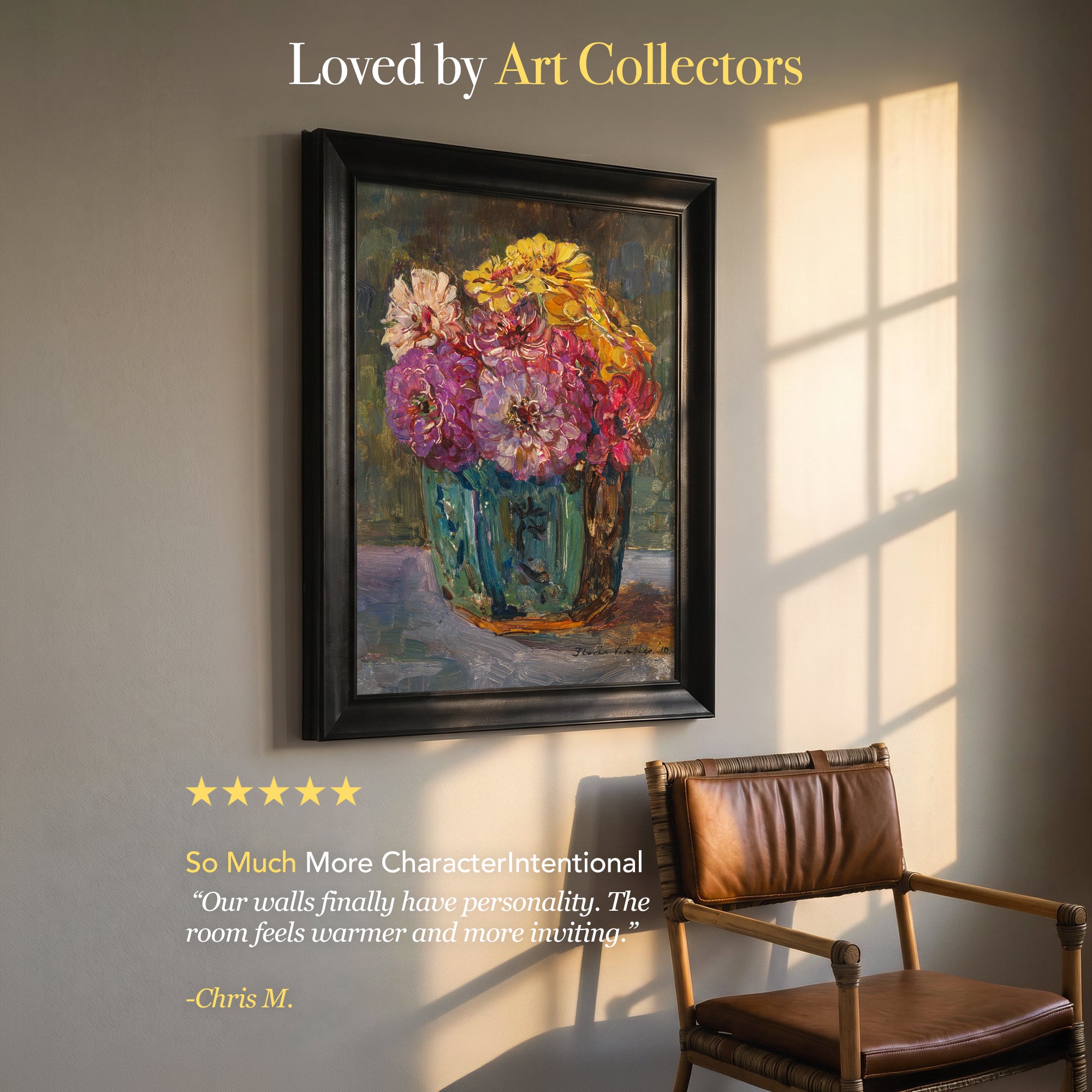 Still Life with Zinnias in a Green Jar | Floris Verster Floral Wall Art Print | Vintage Flower Painting